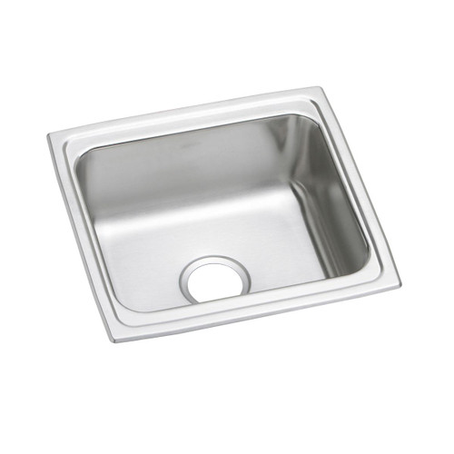 Elkay Lustertone Classic Stainless Steel 19" x 18" x 10-1/8", 0-Hole Single Bowl Drop-in Bar Sink - DLFR191810