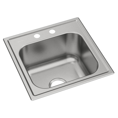 Elkay Dayton Stainless Steel 20" x 20" x 10-1/8", 2-Hole Single Bowl Drop-in Laundry Sink - DPC12020102