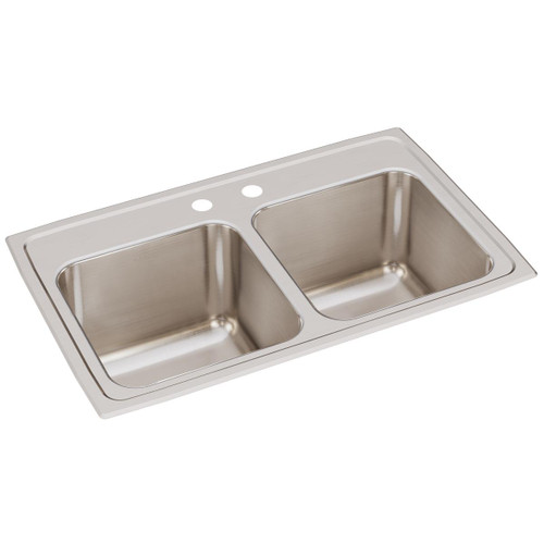 Elkay Lustertone Classic Stainless Steel 29" x 18" x 10", 2-Hole Equal Double Bowl Drop-in Sink - DLR2918102
