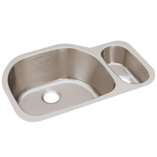 ELKAY  ELUH322110R Lustertone Classic Stainless Steel 31-1/2" x 21-1/8" x 10", Offset 70/30 Double Bowl Undermount Sink