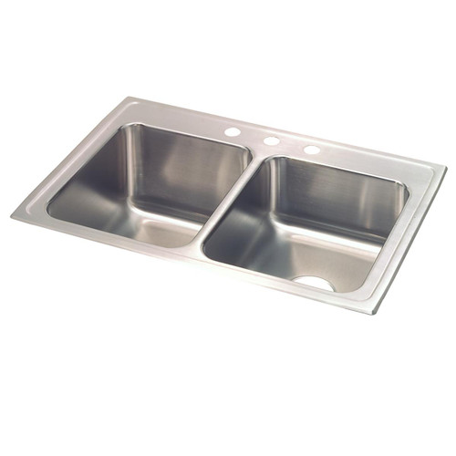 ELKAY  STLR3322L4 Lustertone Classic Stainless Steel 33" x 22" x 10-1/8", Equal Double Bowl Drop-in Sink