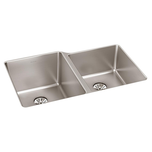 ELKAY  ELUHH3120RTPD Lustertone Iconix 16 Gauge Stainless Steel 31-1/4" x 20-1/2" x 9" Double Bowl Undermount Sink with Right Perfect Drain