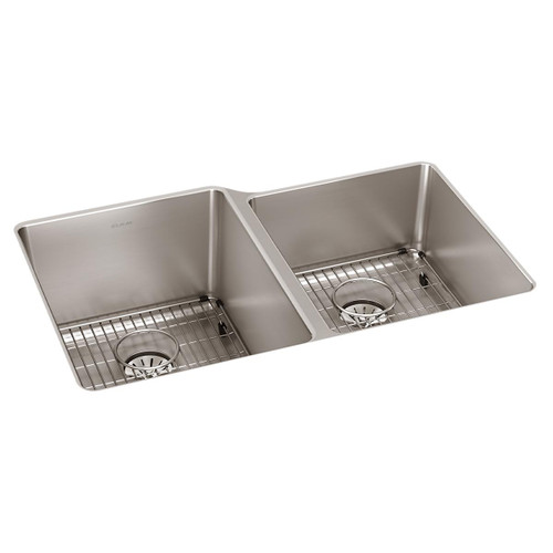 ELKAY  ELUHH3120RTPDBG Lustertone Iconix 16 Gauge Stainless Steel 31-1/4" x 20-1/2" x 9" Double Bowl Undermount Sink Kit with Right Perfect Drain