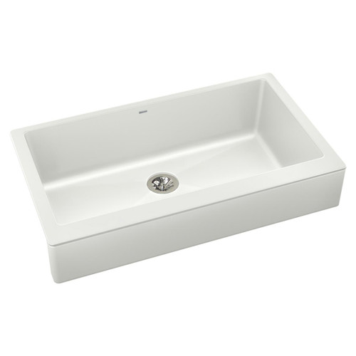 Elkay Quartz Luxe 35-7/8" x 20-15/16" x 9" Single Bowl Farmhouse Sink with Perfect Drain, Parchment - ELXUFP3620PA0