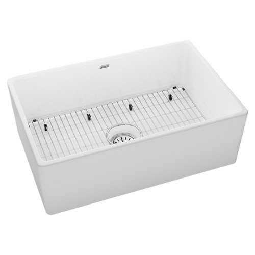 Elkay Fireclay 30" x 19-15/16" x 9-1/8", Single Bowl Farmhouse Sink Kit,  White - SWUF28179WHC