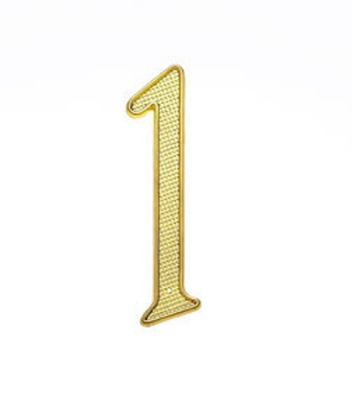 JVJ 00137 4" Polished Brass Finish Zinc Alloy House Number "1"