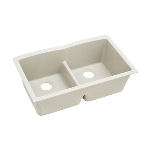 Elkay Quartz Luxe 33" x 19" x 10", Equal Double Bowl Undermount Sink with Aqua Divide, Ricotta - ELXDULB3322RT0