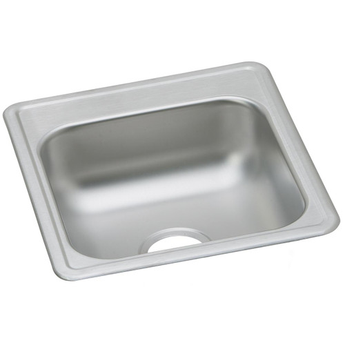 Elkay Dayton Stainless Steel 17" x 21-1/4" x 6-1/2", 0-Hole Single Bowl Drop-in Bar Sink - D117210