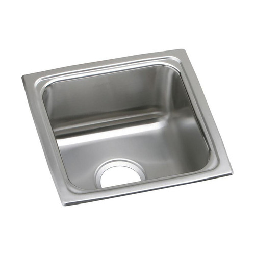 Elkay Lustertone Classic Stainless Steel 15" x 15" x 7-5/8", Single Bowl Drop-in Bar Sink - LFR1515