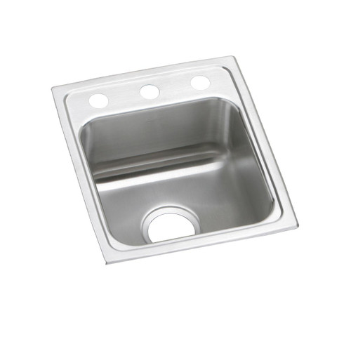 Elkay Lustertone Classic Stainless Steel 15" x 17-1/2" x 5", MR2-Hole Single Bowl Drop-in ADA Sink - LRAD151750MR2