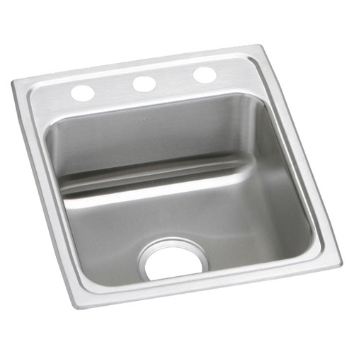 Elkay Lustertone Classic Stainless Steel 17" x 20" x 5", 2-Hole Single Bowl Drop-in ADA Sink - LRAD1720502