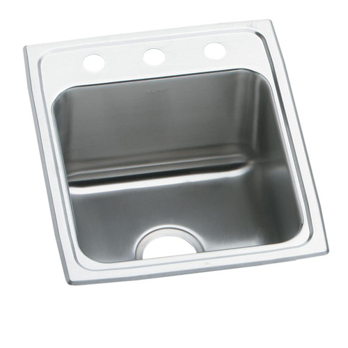 Elkay Lustertone Classic Stainless Steel 15" x 22" x 6", MR2-Hole Single Bowl Drop-in ADA Sink - LRAD152260MR2
