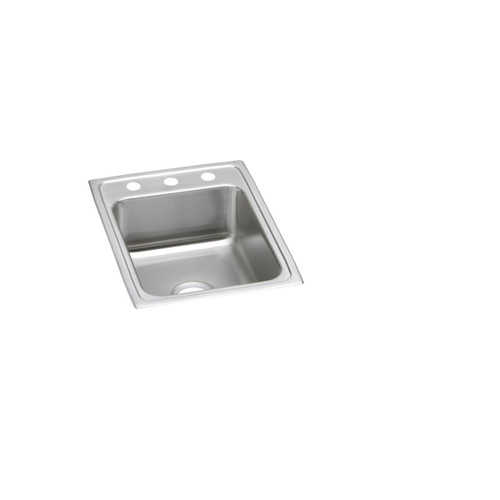 Elkay Lustertone Classic Stainless Steel 17" x 22" x 5-1/2", MR2-Hole Single Bowl Drop-in ADA Sink - LRAD172255MR2