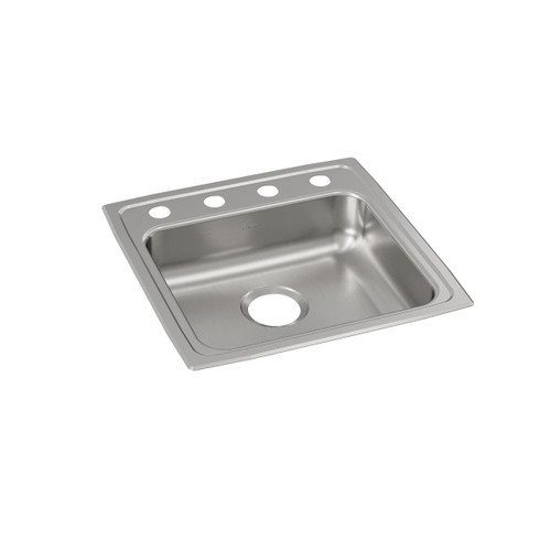 ELKAY  LRAD191950OS4 Lustertone Classic Stainless Steel 19-1/2" x 19" x 5", OS4-Hole Single Bowl Drop-in ADA Sink