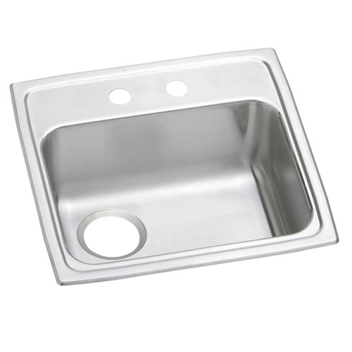 ELKAY PSRADQ191955L2 Celebrity Stainless Steel 19-1/2" x 19" x 5-1/2", 2-Hole Single Bowl Drop-in ADA Sink with Quick-clip and Left Drain