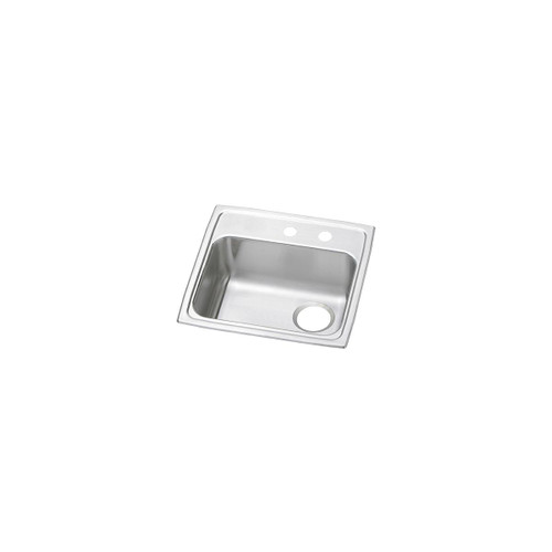 ELKAY PSRADQ191955RMR2 Celebrity Stainless Steel 19-1/2" x 19" x 5-1/2", MR2-Hole Single Bowl Drop-in ADA Sink with Quick-clip and Right Drain