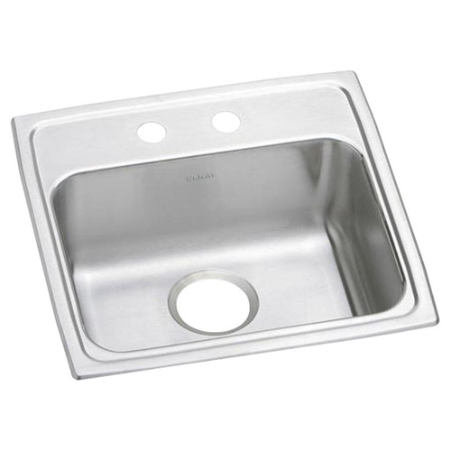 ELKAY  LRAD1919652 Lustertone Classic Stainless Steel 19-1/2" x 19" x 6-1/2", 2-Hole Single Bowl Drop-in ADA Sink