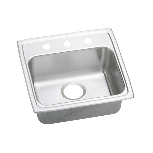 ELKAY  LRADQ1918652 Lustertone Classic Stainless Steel 19" x 18" x 6-1/2", 2-Hole Single Bowl Drop-in ADA Sink with Quick-clip