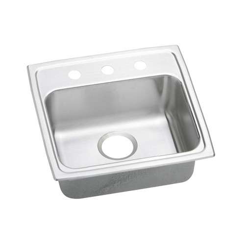 Elkay Lustertone Classic Stainless Steel 19" x 18" x 6-1/2", 2-Hole Single Bowl Drop-in ADA Sink with Quick-clip - LRADQ1918652
