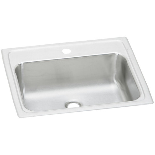 Elkay Celebrity Stainless Steel 19" x 17" x 6-1/8", 1-Hole Single Bowl Drop-in Bathroom Sink - PSLVR1917LO1