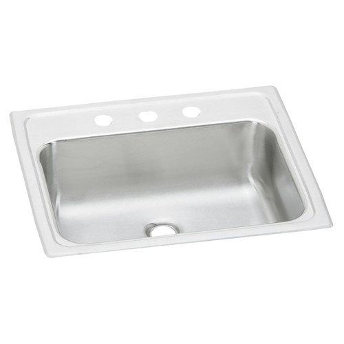 Elkay Celebrity Stainless Steel 19" x 17" x 6-1/8", 3-Hole Single Bowl Drop-in Bathroom Sink - PSLVR1917LO3