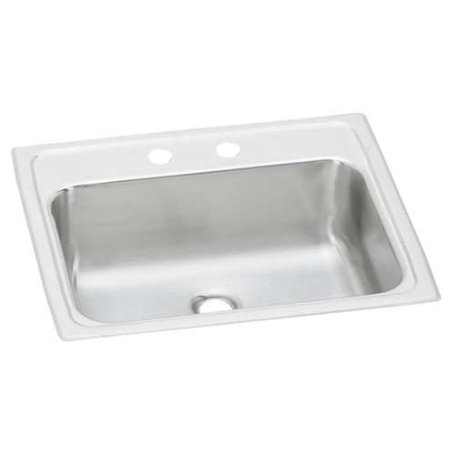 Elkay Celebrity Stainless Steel 19" x 17" x 6-1/8", 2-Hole Single Bowl Drop-in Bathroom Sink with Overflow - PSLVR19172
