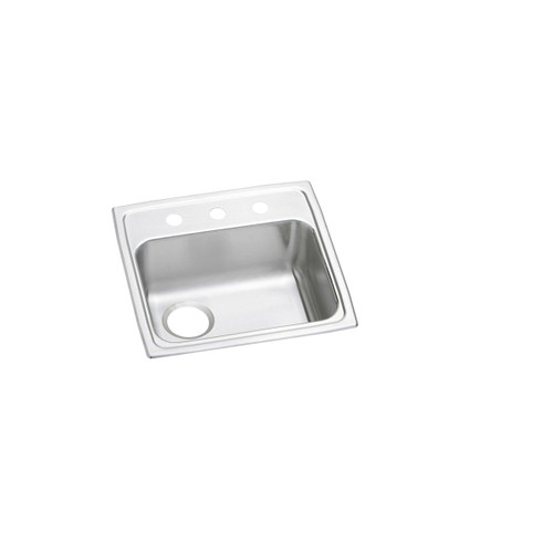 Elkay Lustertone Classic Stainless Steel 19" x 18" x 6", 2-Hole Single Bowl Drop-in ADA Sink with Left Drain - LRAD191860L2
