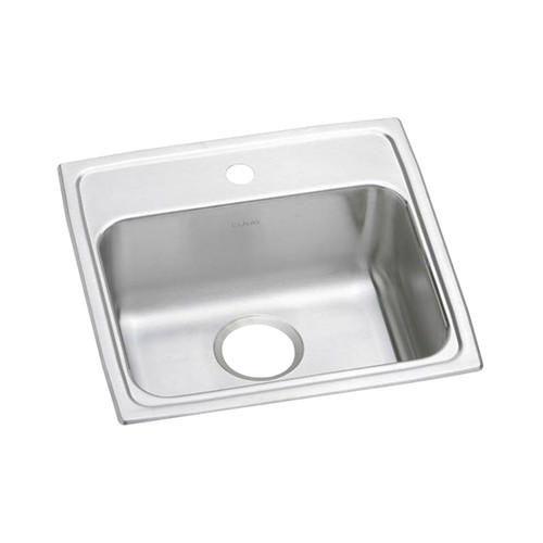 Elkay Lustertone Classic Stainless Steel 19" x 18" x 5", 1-Hole Single Bowl Drop-in ADA Sink - LRAD1918501