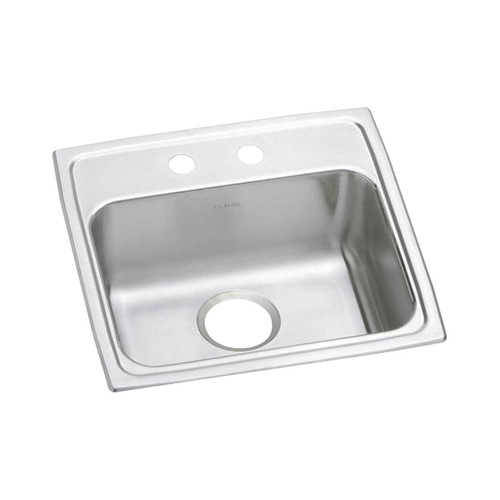 ELKAY LRAD1918502 Lustertone Classic Stainless Steel 19" x 18" x 5", 2-Hole Single Bowl Drop-in ADA Sink