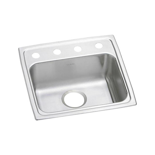 ELKAY  LRAD191850OS4 Lustertone Classic Stainless Steel 19" x 18" x 5", OS4-Hole Single Bowl Drop-in ADA Sink