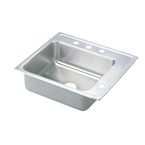 ELKAY  DRKRQ2220R4 Lustertone Classic Stainless Steel 22" x 19-1/2" x 7-1/2", Single Bowl Drop-in Classroom Sink with Quick-clip