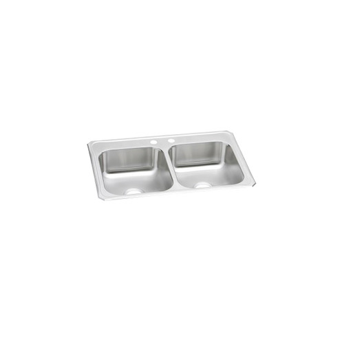 Elkay Celebrity Stainless Steel 33" x 22" x 7", 2-Hole Equal Double Bowl Drop-in Sink - CR33222