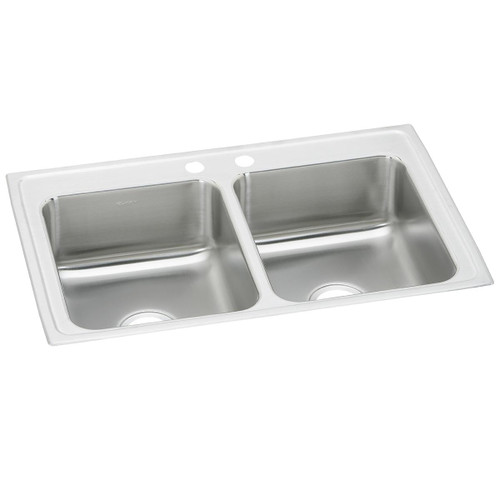 Elkay Celebrity Stainless Steel 33" x 22" x 7-1/2", 2-Hole Equal Double Bowl Drop-in Sink - PSR33222