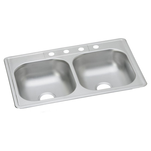 ELKAY  DW50233221 Dayton Stainless Steel 33" x 22" x 6-9/16", 1-Hole Equal Double Bowl Drop-in Sink (50 Pack)