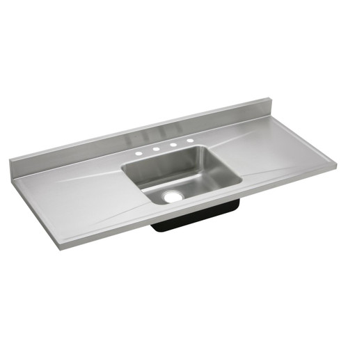 ELKAY  S60194 Lustertone Classic Stainless Steel 60" x 25" x 7-1/2", Single Bowl Sink Top with Drainboard
