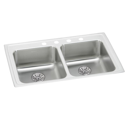 ELKAY  LRAD292265PD1 Lustertone Classic Stainless Steel 29" x 22" x 6-1/2", 1-Hole Equal Double Bowl Drop-in ADA Sink with Perfect Drain
