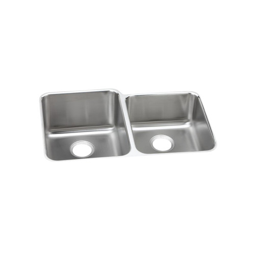 Elkay Lustertone Classic Stainless Steel 31-1/4" x 20-1/2" x 4-3/8", Offset Double Bowl Undermount ADA Sink - ELUHAD312045R