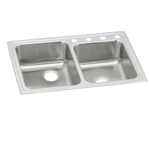 ELKAY  LRAD250600 Lustertone Classic Stainless Steel 33" x 22" x 6", Offset 0-Hole Double Bowl Drop-in ADA Sink