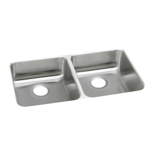 Elkay Lustertone Classic Stainless Steel 35-3/4" x 18-1/2" x 4-3/8", Equal Double Bowl Undermount ADA Sink - ELUHAD361845