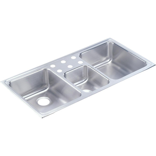 ELKAY  LCR43223 Lustertone Classic Stainless Steel 43" x 22" x 7-7/8", 3-Hole Triple Bowl Drop-in Sink