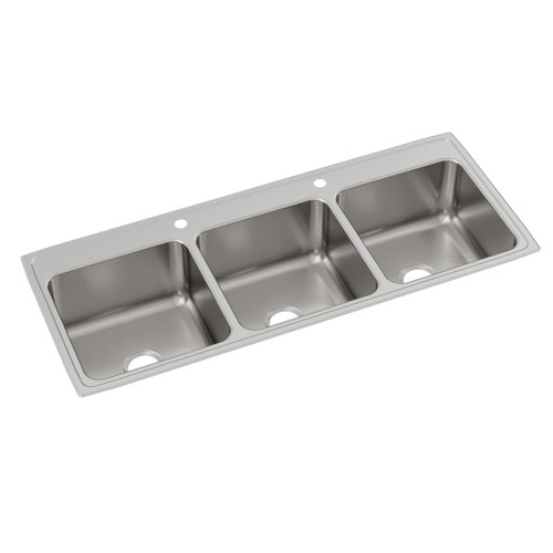 ELKAY LTR5422102 Lustertone Classic Stainless Steel 54" x 22" x 10-1/8", Triple Bowl Drop-in Sink