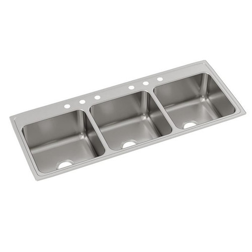 ELKAY LTR5422106 Lustertone Classic Stainless Steel 54" x 22" x 10-1/8", Triple Bowl Drop-in Sink