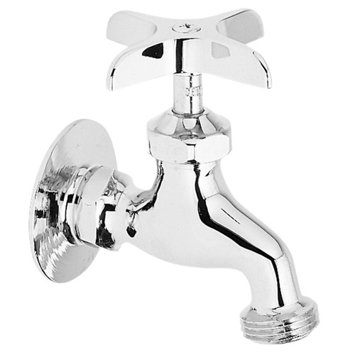 ELKAY LK69CH Commercial Service/ Utility Single Hole Wall Mount Faucet with Hose End -Chrome