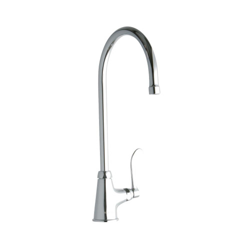 ELKAY  LK535GN08T4 Single Hole with Single Control Faucet with 8" Gooseneck Spout 4" Wristblade Handle -Chrome