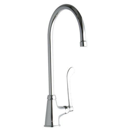 Elkay Single Hole with Single Control Faucet with 8" Gooseneck Spout 6" Wristblade Handle -Chrome - LK535GN08T6
