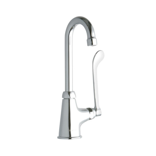 ELKAY  LK535GN04T6 Single Hole with Single Control Faucet with 4" Gooseneck Spout 6" Wristblade Handle -Chrome
