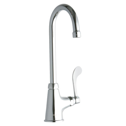 Elkay Single Hole with Single Control Faucet with 5" Gooseneck Spout 4" Wristblade Handle -Chrome - LK535GN05T4