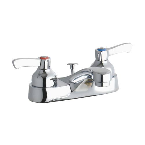 Elkay 4" Centerset with Exposed Deck Faucet with Pop-up Drain Integral Spout 2" Lever Handles - LK403L2