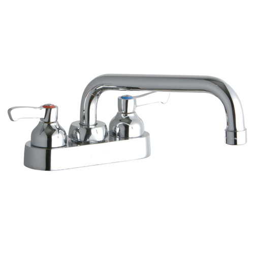 ELKAY  LK406TS08L2 4" Centerset with Exposed Deck Faucet with 8" Tube Spout 2" Lever Handles -Chrome