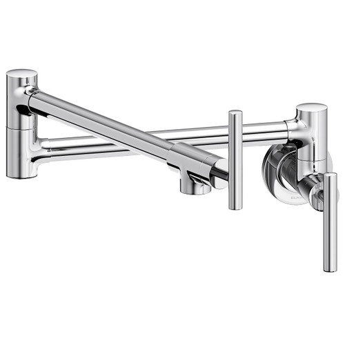 Elkay Avado Wall Mount Single Hole Pot Filler Kitchen Faucet with Lever Handles -Chrome - LKAV4091CR